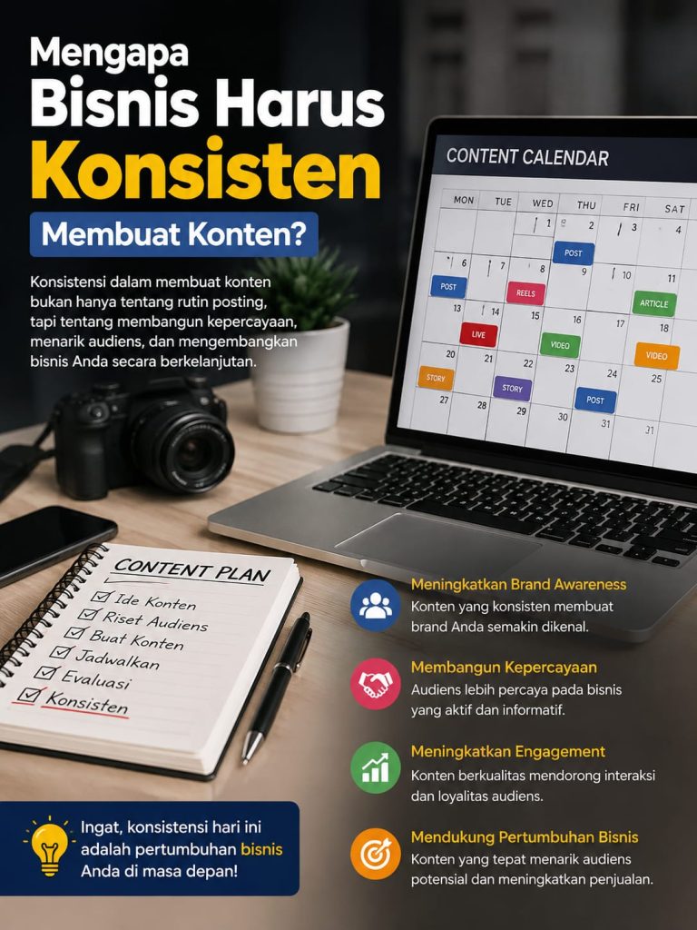 konsisten membuat konten