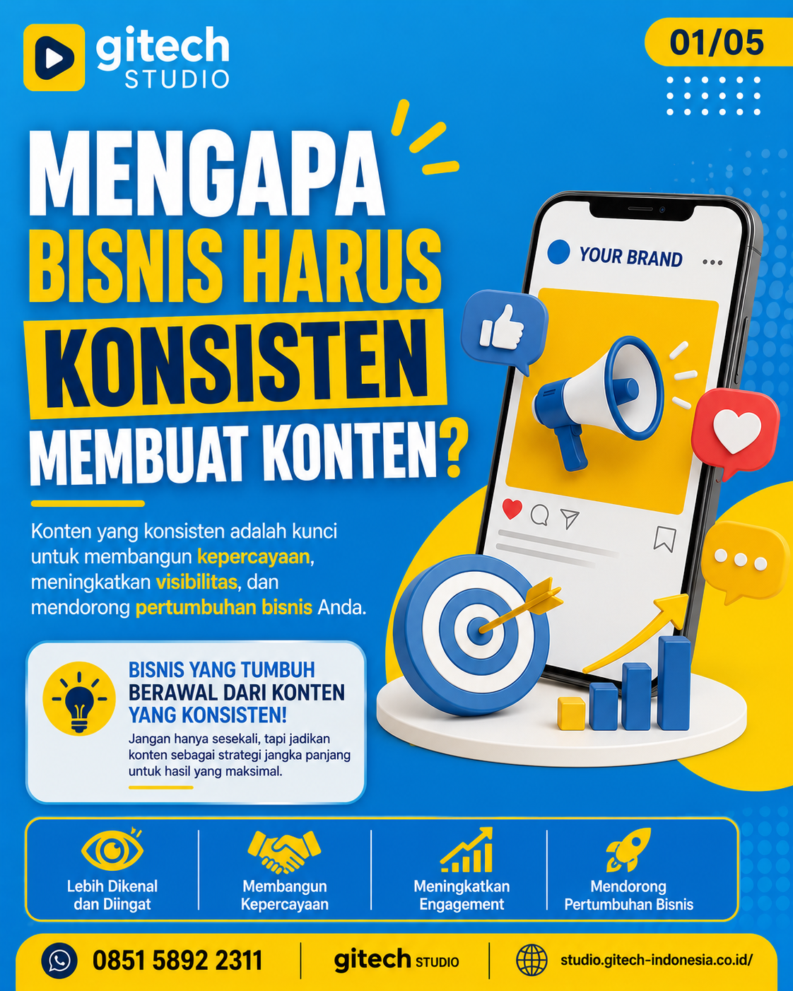 konsisten membuat konten